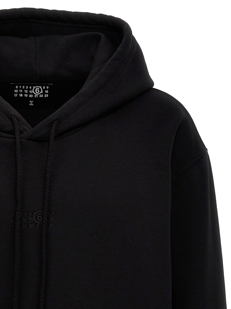 Logo embroidery hoodie Man MM6 MAISON MARGIELA Black