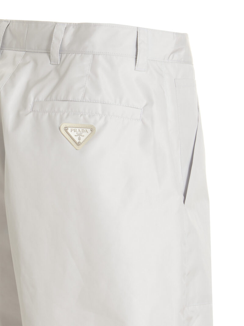 Re-nylon bermuda shorts 66% polyamide 34% polyester PRADA White