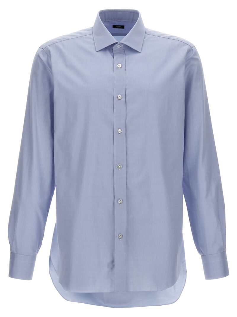 Textured cotton shirt BARBA Light Blue