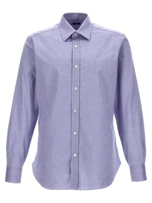 Micro operated shirt BARBA Light Blue