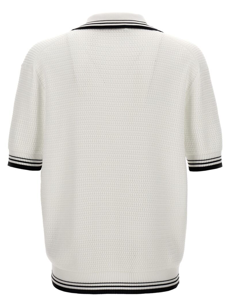 Logo knit polo shirt UMB759SOOO14G8F0964 PRADA White/Black