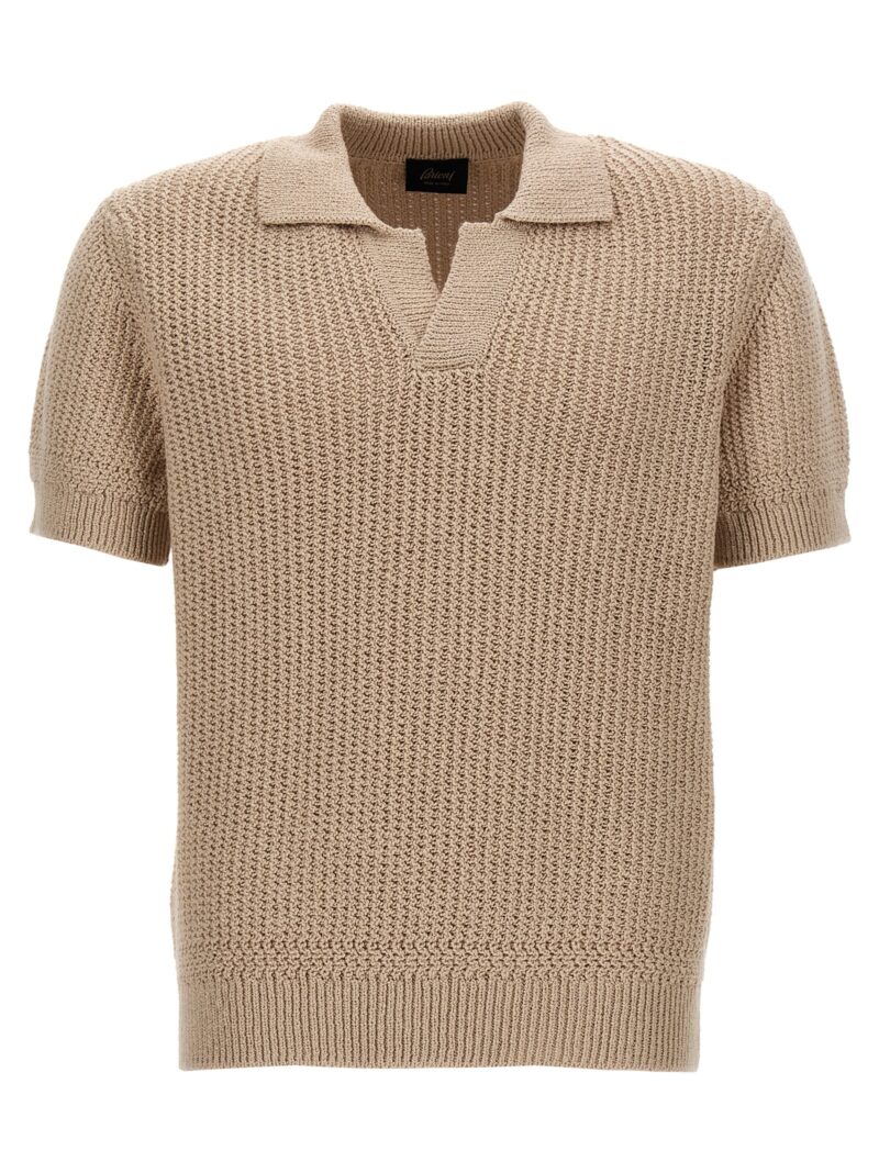Knitted polo shirt BRIONI Beige