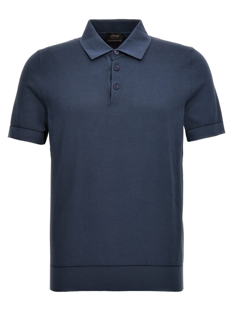 Textured polo shirt BRIONI Blue