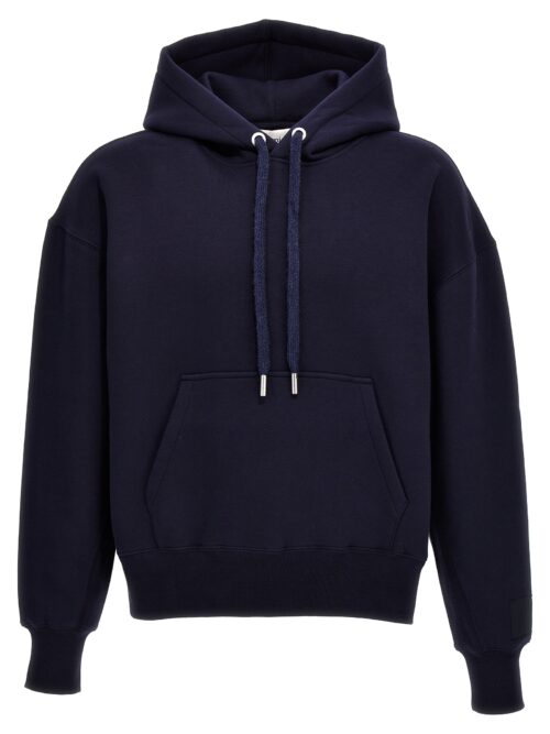 Cotton hoodie AMI PARIS Blue