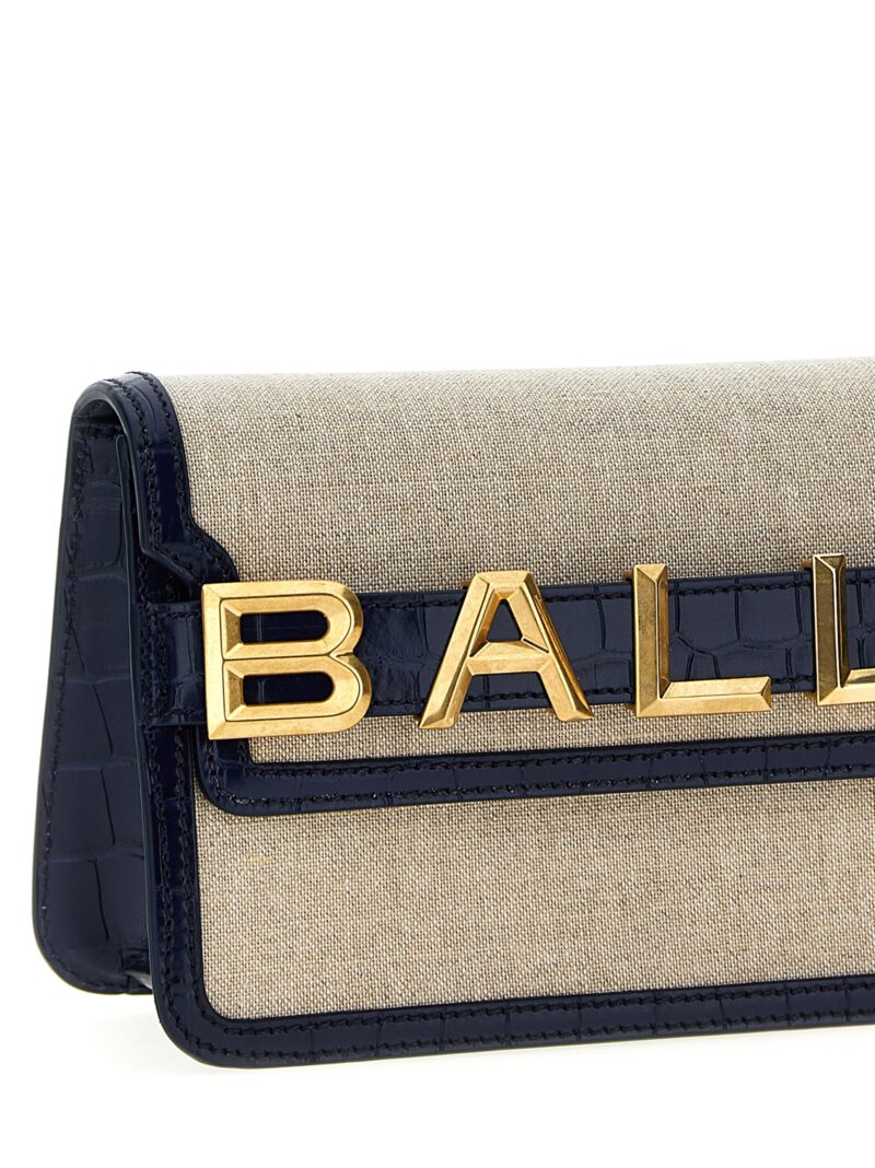 Logo leather canvas crossbody bag Woman BALLY Blue