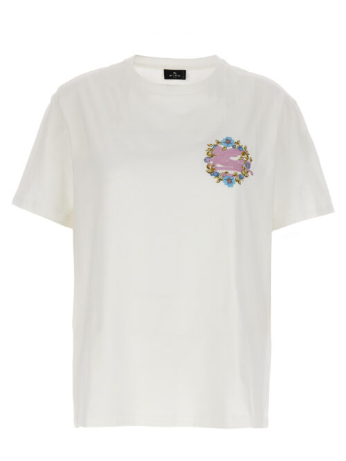 Logo embroidery t-shirt ETRO White