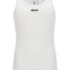 Logo embroidery tank top VERSACE White