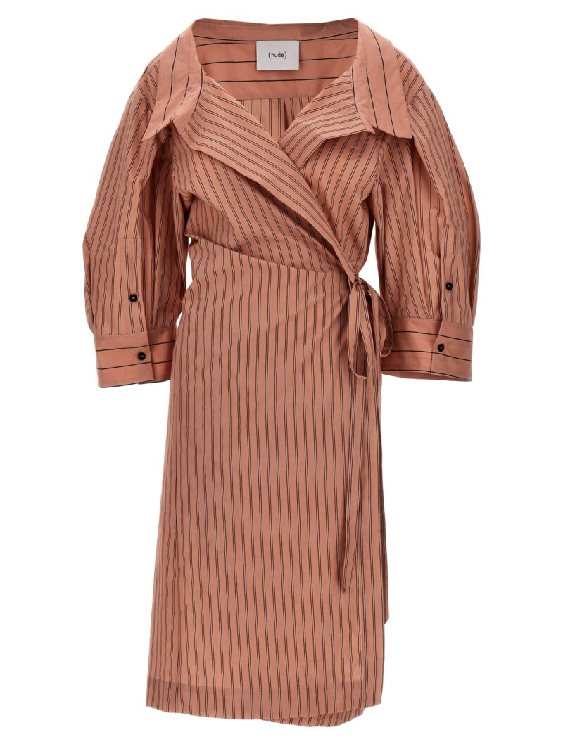 Striped chemisier dress NUDE Pink