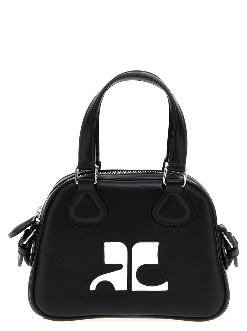 'Mini Leather Bowling Bag' handbag COURREGES Black