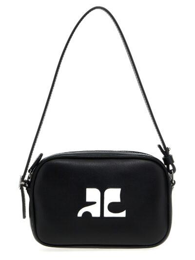 'Slim Leather Camera Bag' shoulder bag COURREGES Black