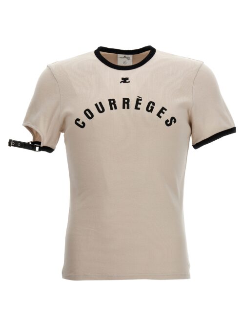 Logo print T-shirt COURREGES White/Black