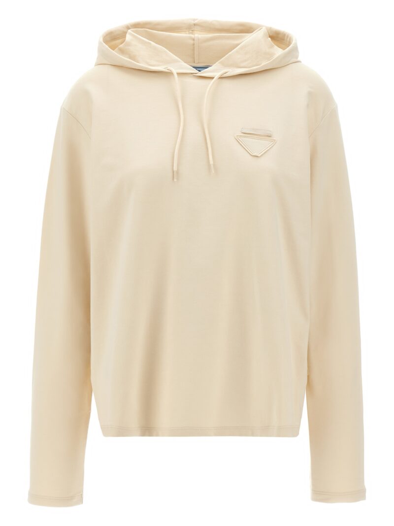 Logo hoodie PRADA Beige