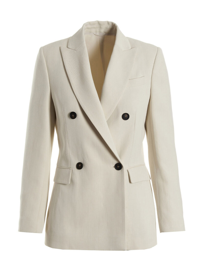 Double breast blazer jacket BRUNELLO CUCINELLI White