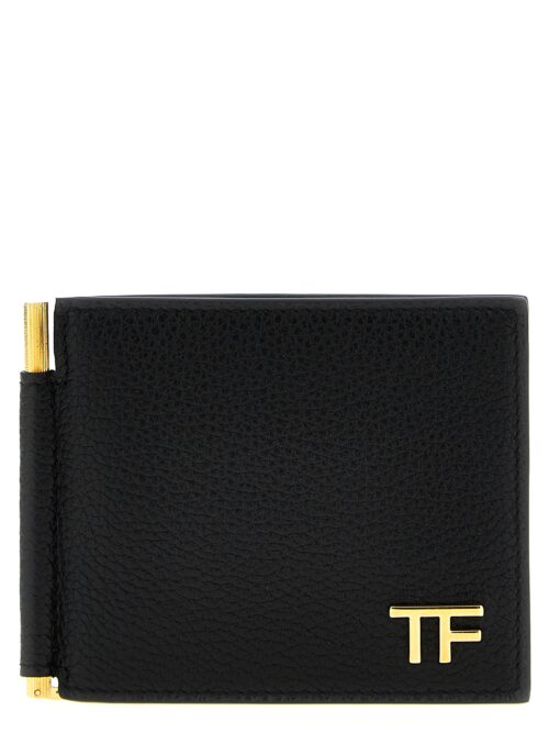 Logo leather wallet TOM FORD Black