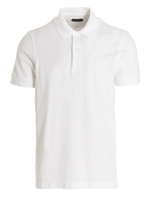 Piqué cotton polo shirt TOM FORD White