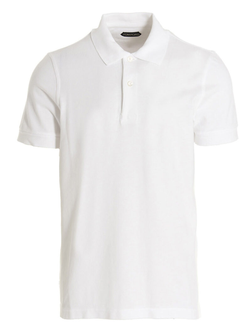 Piqué cotton polo shirt TOM FORD White