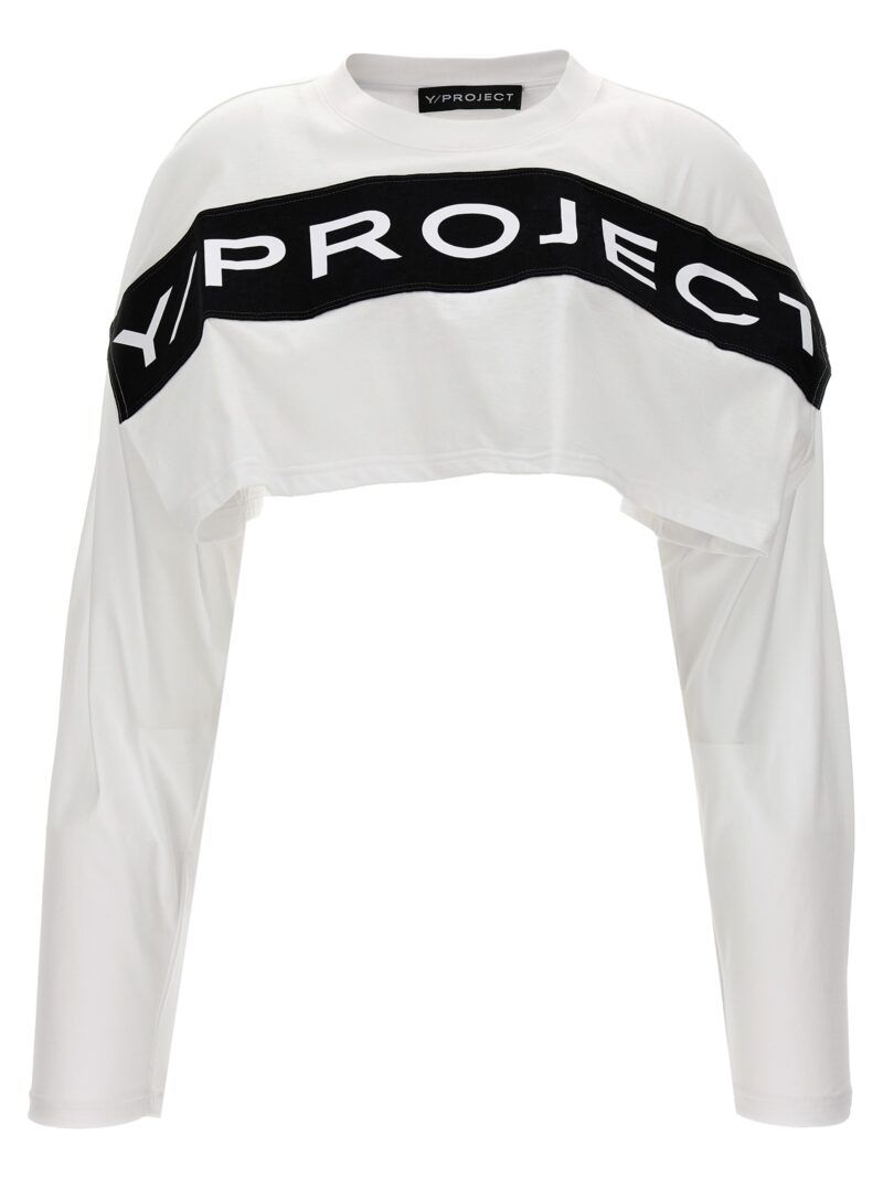Logo cropped T-shirt Y/PROJECT White/Black