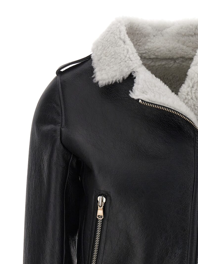 Sheepskin jacket 100% lamb leather YVES SALOMON White/Black