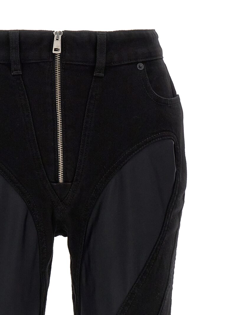 'Zipped bi-material' jeans Woman MUGLER Black