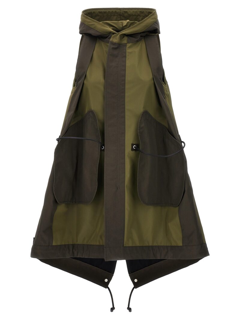 Two-material vest SACAI Green