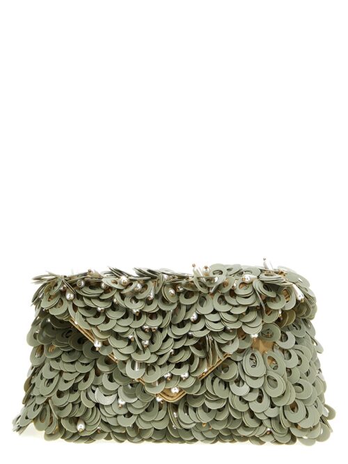 Beaded sequin clutch DRIES VAN NOTEN Green