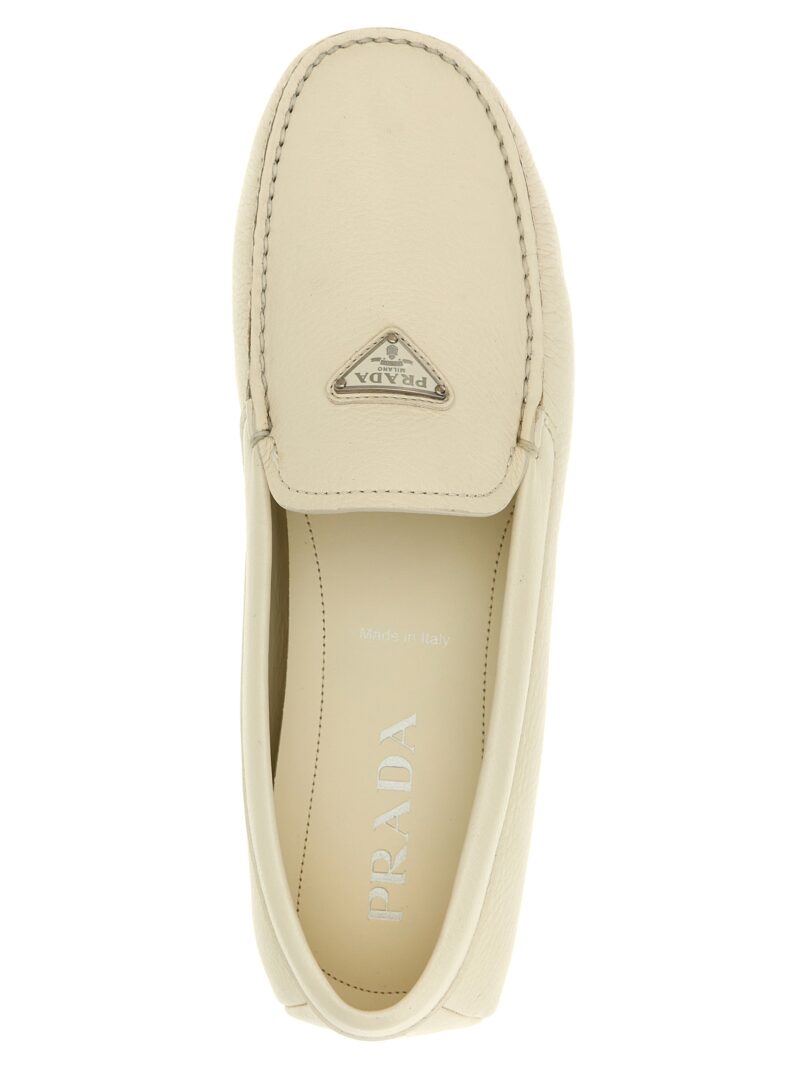 'Driver' loafers 100% calfskin leather (Bos Taurus) PRADA White