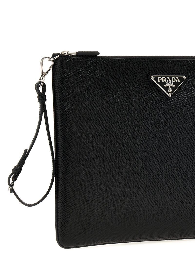 Saffiano large pouch Man PRADA Black