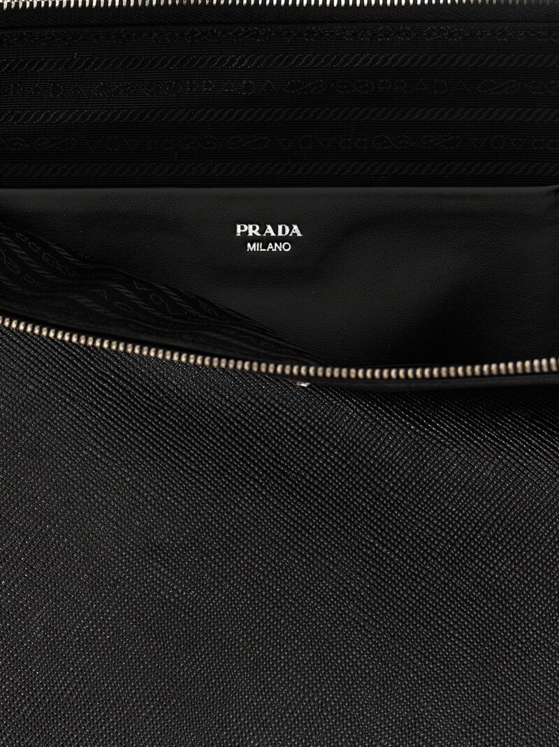 Saffiano large pouch 100% calf leather (Bos Taurus) PRADA Black