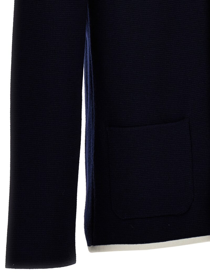 Valentino 'V Detail' cardigan 100% virgin wool VALENTINO GARAVANI Blue