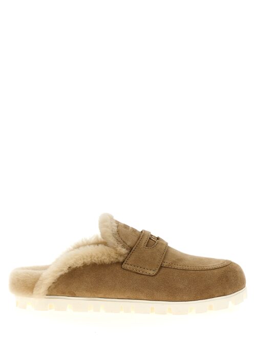 Suede mules MIU MIU Beige