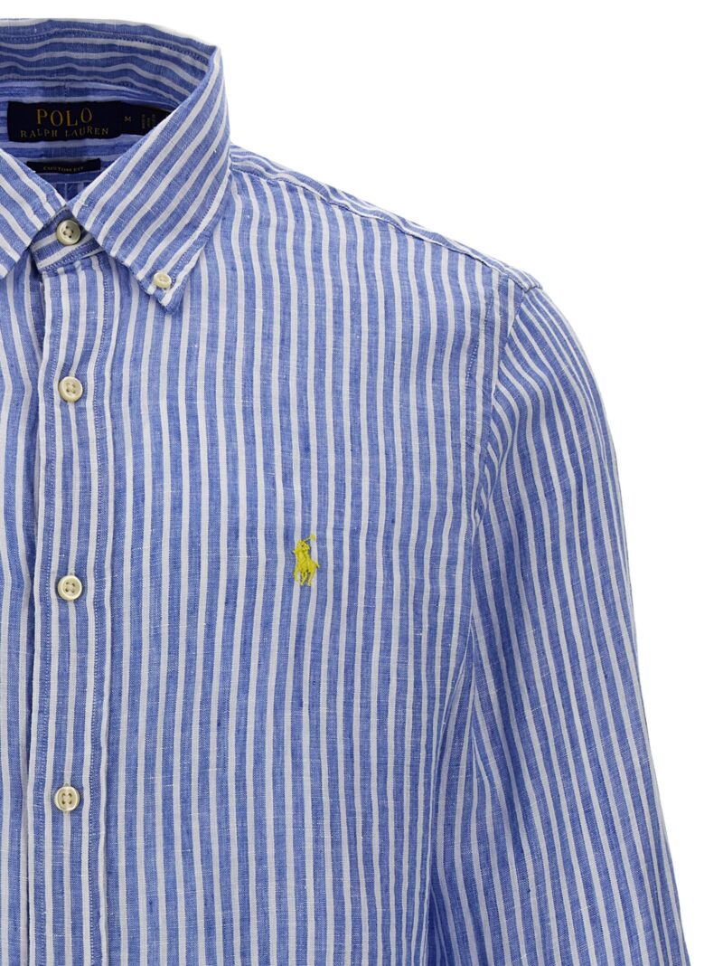 Logo embroidery striped shirt Man POLO RALPH LAUREN Light Blue