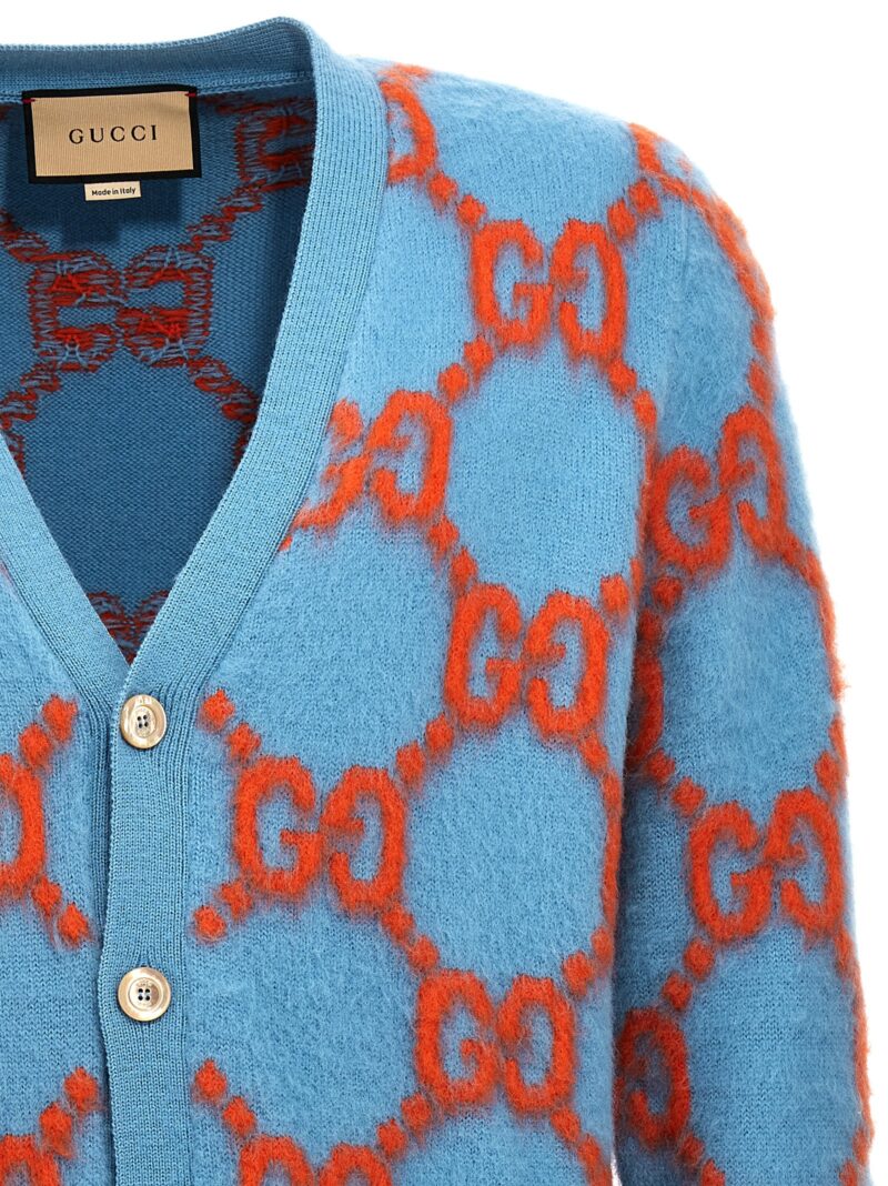 Logo cardigan Man GUCCI Light Blue