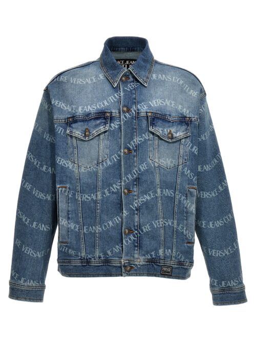 Logo print denim jacket VERSACE JEANS COUTURE Light Blue