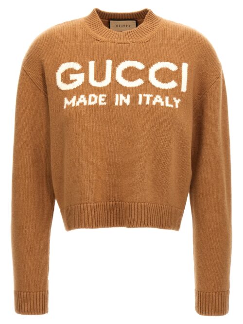 Jacquard logo sweater GUCCI Beige