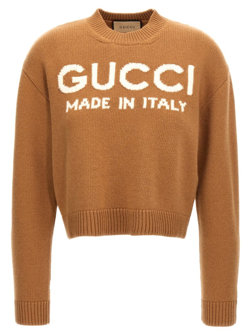 Jacquard logo sweater GUCCI Beige