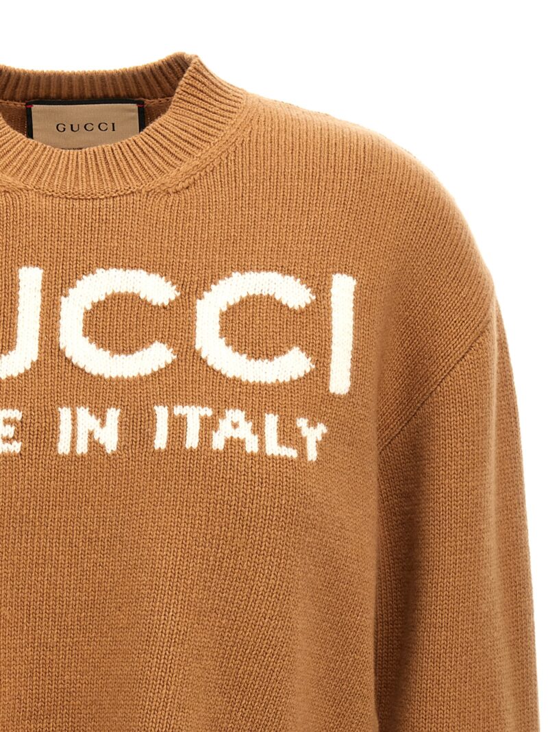 Jacquard logo sweater Woman GUCCI Beige