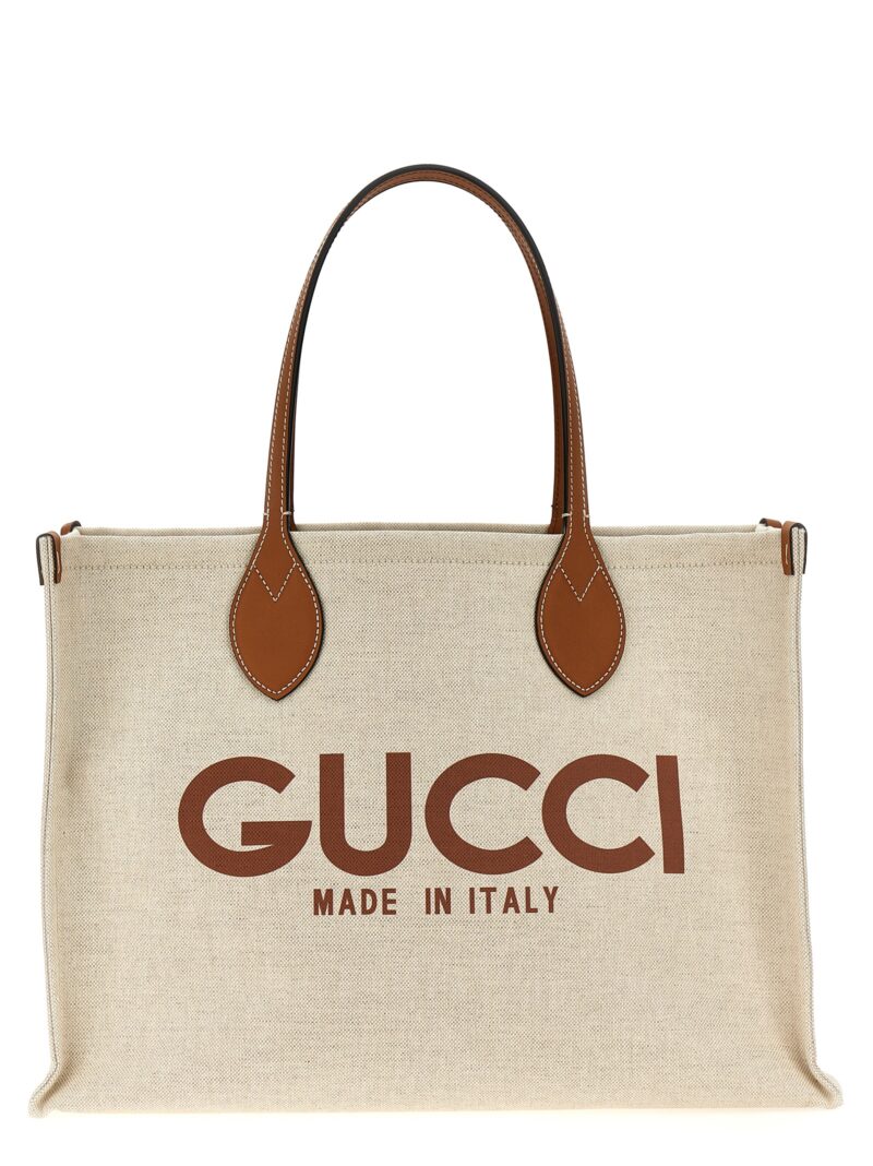 Logo shopping bag GUCCI Beige