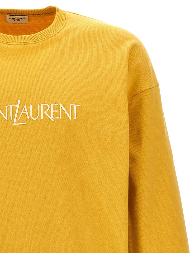 Logo embroidery sweatshirt Man SAINT LAURENT Yellow