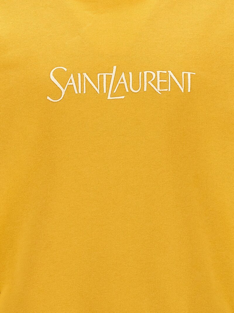 Logo embroidery sweatshirt 100% cotton SAINT LAURENT Yellow