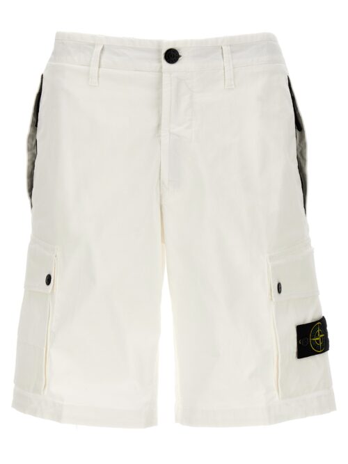 Logo badge bermuda shorts STONE ISLAND White