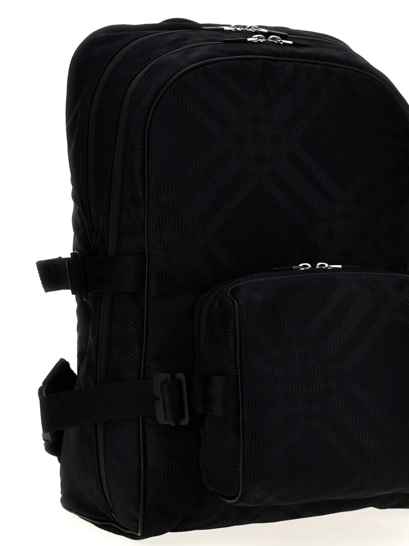 Check jacquard backpack Man BURBERRY Black