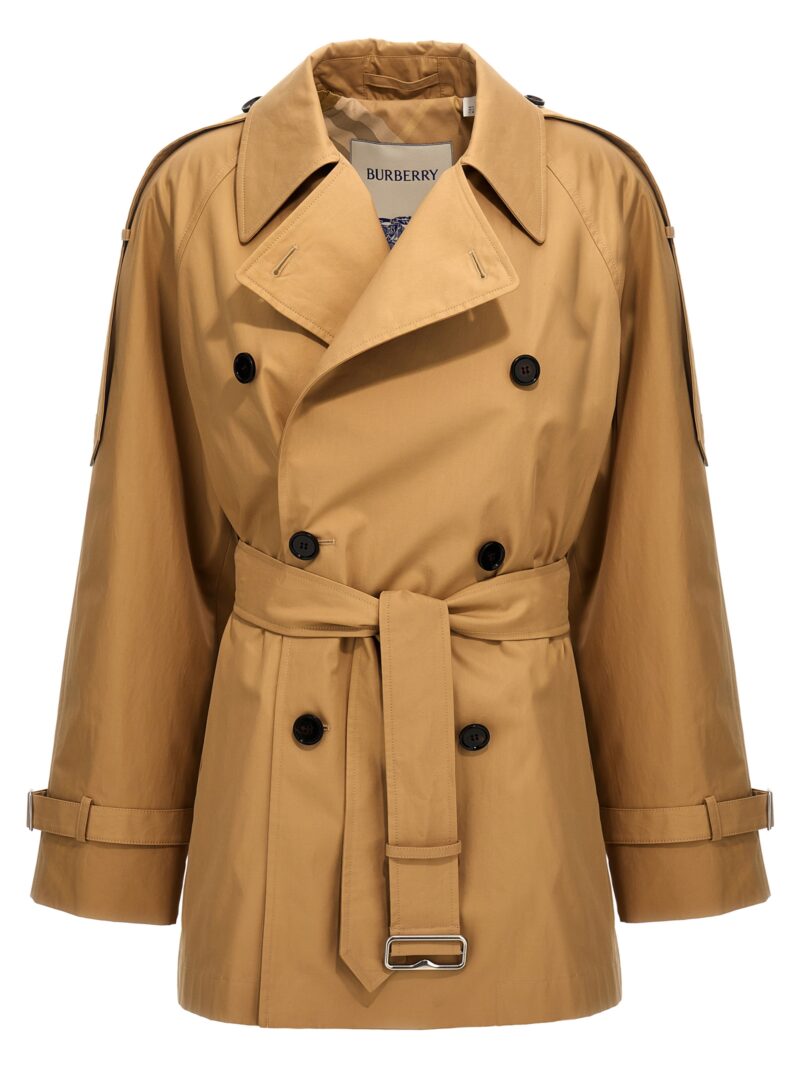 Double-breasted short trench coat BURBERRY Beige