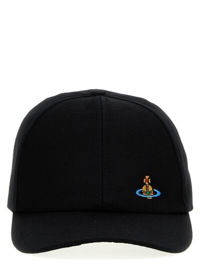 Logo embroidery baseball cap VIVIENNE WESTWOOD Black