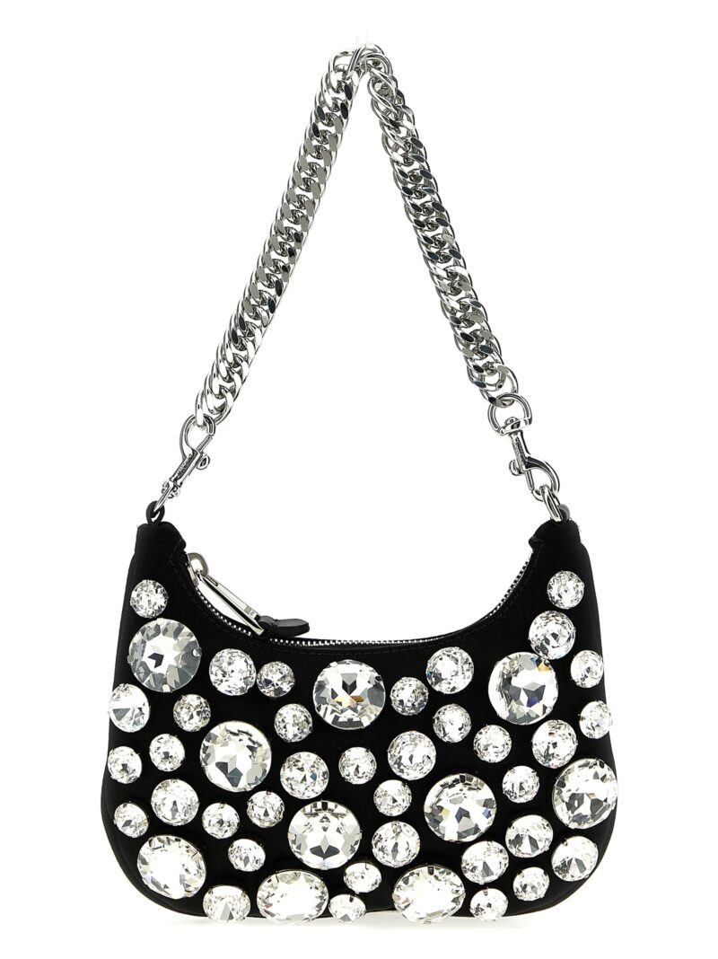 Jewel stones handbag MOSCHINO Black