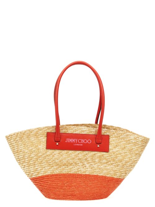 'Beach Basket Tote/M' shopping bag JIMMY CHOO Fuchsia