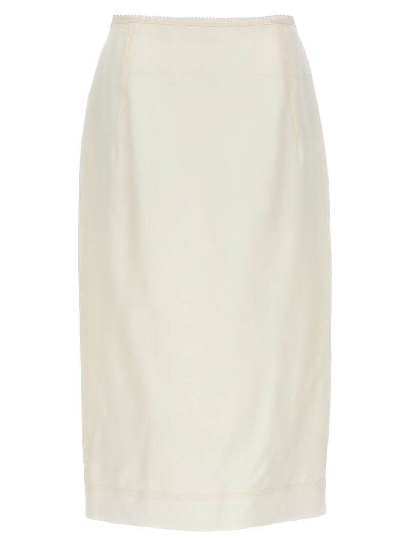 Silk longuette skirt N°21 White