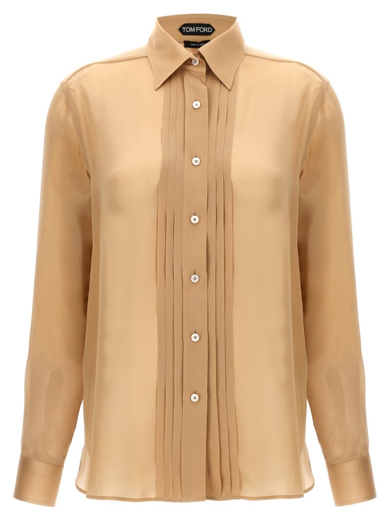 Pleated plastron shirt TOM FORD Beige