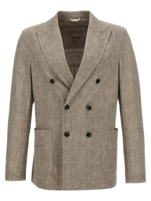 Scottish Thread Double-Breasted Blazer CIRCOLO 1901 Beige