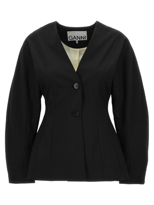 Single-breasted blazer GANNI Black