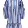 Striped chemisier dress GANNI Light Blue